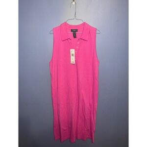 Lauren Ralph Lauren Rose Pink Polo Sleeveless Dress SZ XL NWT Summertime Casual